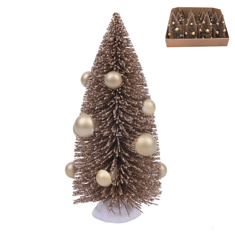 Ronis Christmas Tree with Balls 15cm Champagne