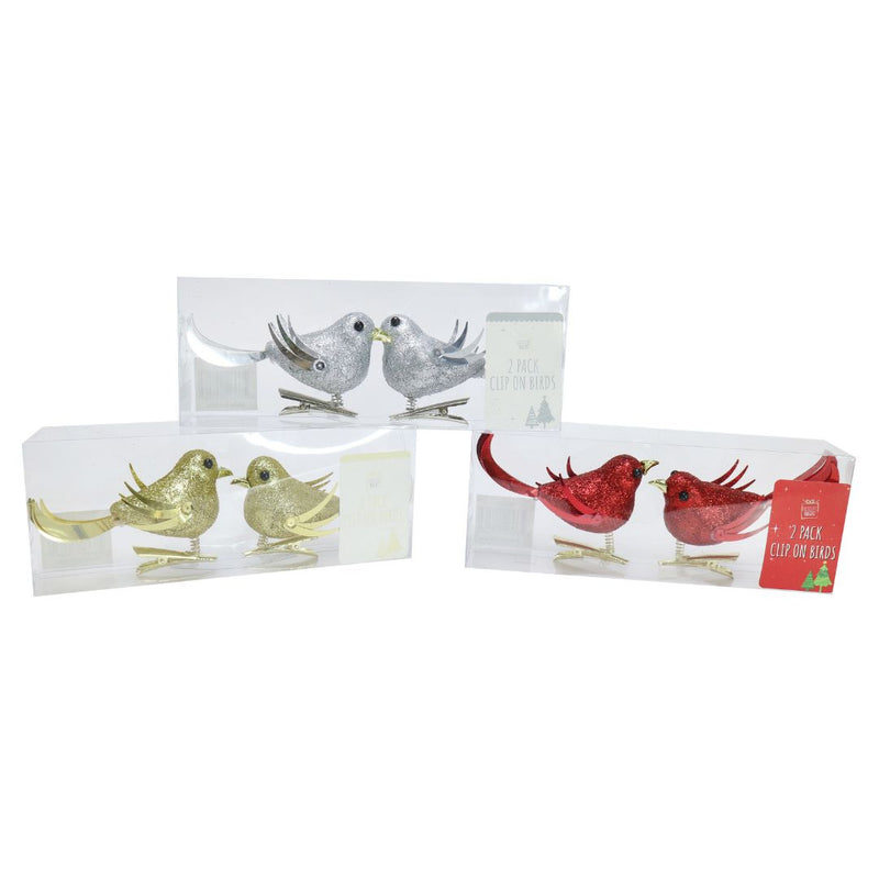 Ronis Clip-On Deco Glitter Bird 2pk