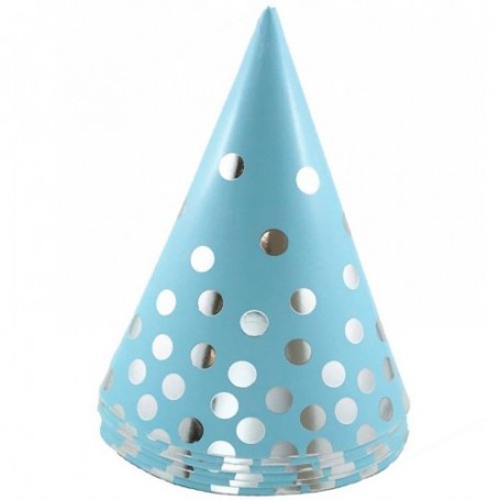 Hat Cone Blue & Silver (Pack of 6)
