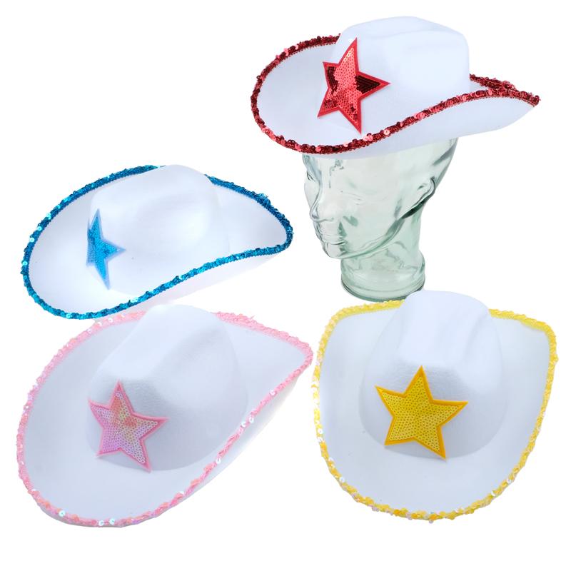Craft Hat Premium Cowboy Flocked With Star Childrens Assorted
