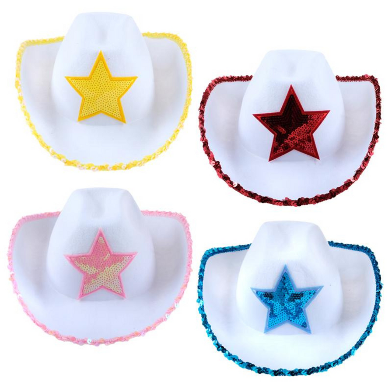 Craft Hat Premium Cowboy Flocked With Star Childrens Assorted