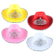 Craft Hat Premium Cowgirl Flocked With Tiara Children Assorted – thumbnail