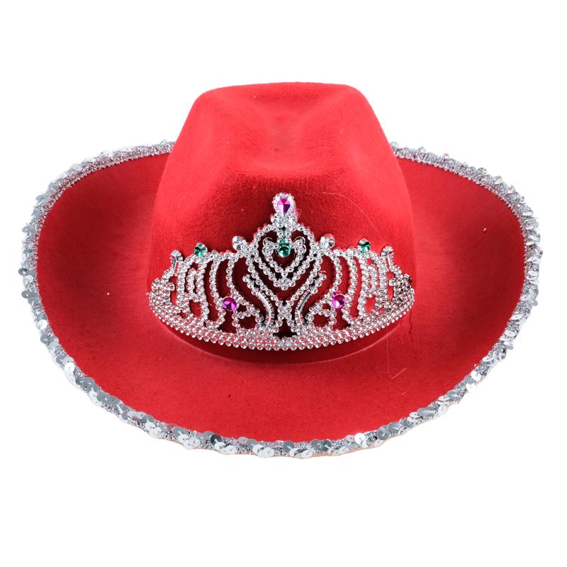 Craft Hat Premium Cowgirl Flocked With Tiara Children Assorted