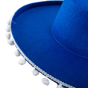 Craft Hat Wide Brim With Pom Poms Childrens Assorted