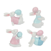 Ronis Cute Rabbits Holding Eggs 7cm 4 Asstd