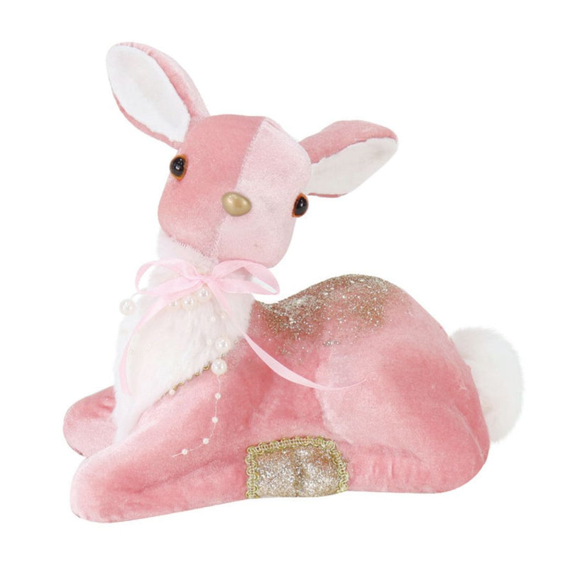 RONIS CUTE SITTING REINDEER 23CM PINK