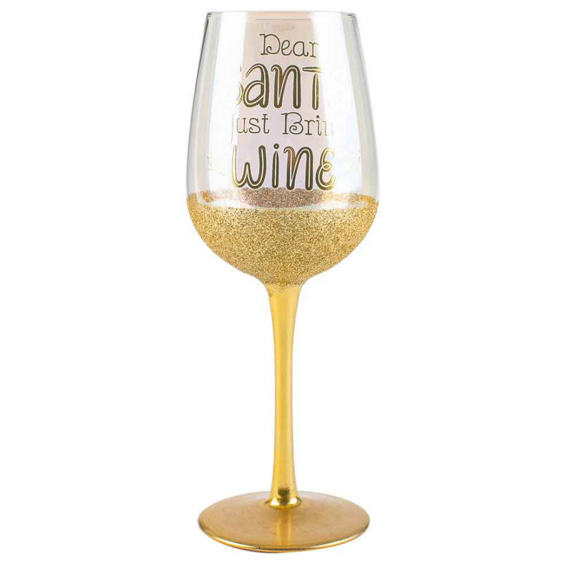 Dear Santa Just Bring Wine Glass 430ml