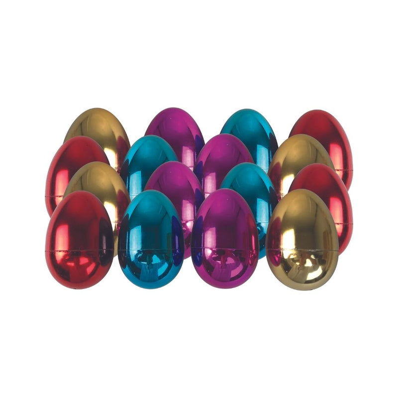 Deco Plastc Eg Metalc 16Pk 4Cm