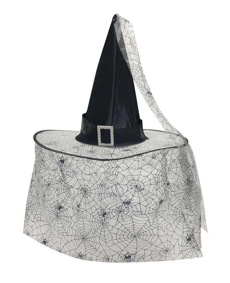 Deluxe Black Lace Witch Hat Adults