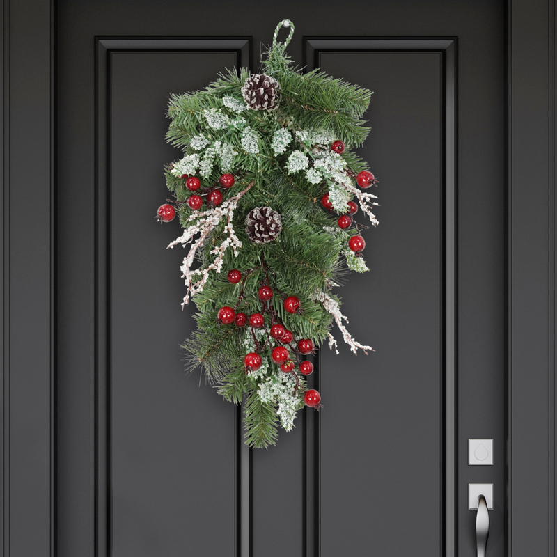 Ronis Door Swag Iced with Berries 55cm