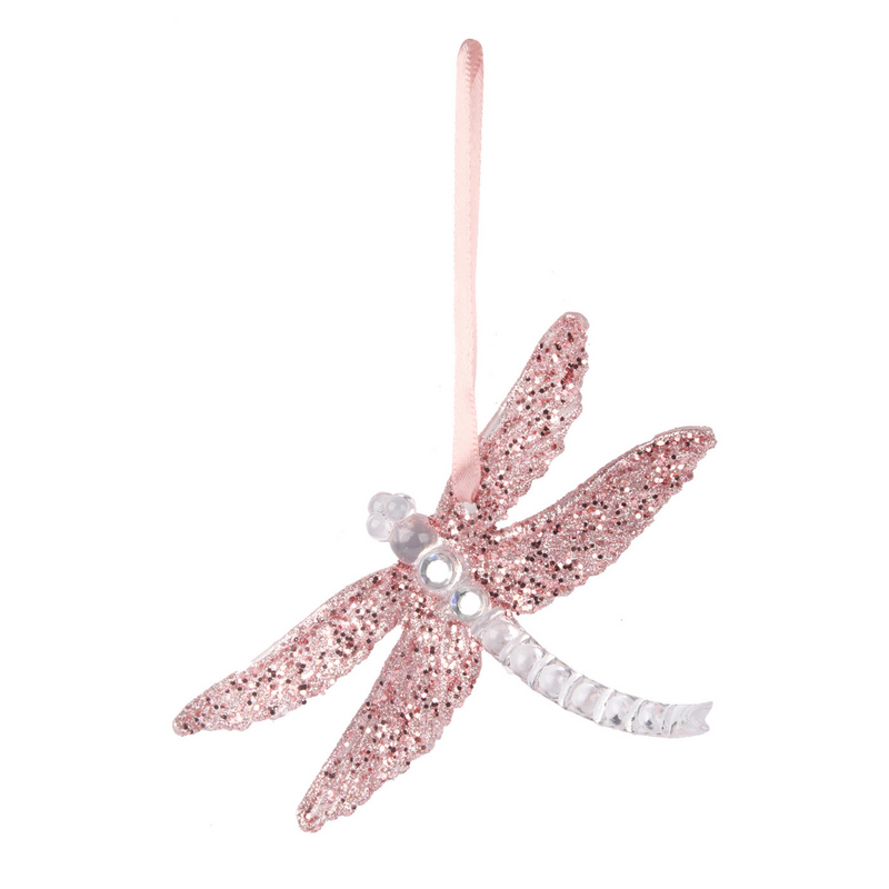 Ronis Dragonfly Hanging Tree Decor 12.5cm Pink