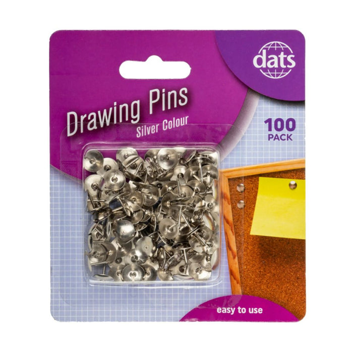 Drawing Pins Silver 100pk