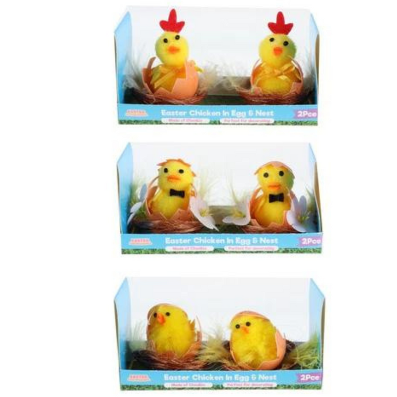 Easter Chicken In Nest & Egg Assorted