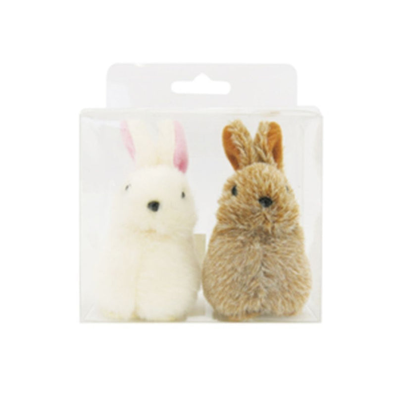 Easter Deco Bunny White & Brown 2 Pack
