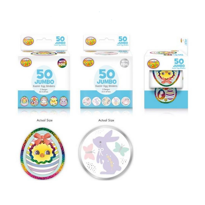 
Easter Jumbo Sticker Roll 50pk Assorted
