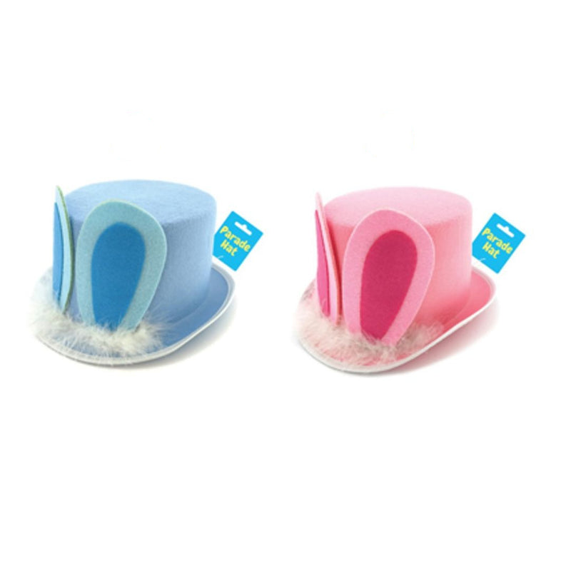 Easter Top Hat with Bunny Ears and Feathers Assorted