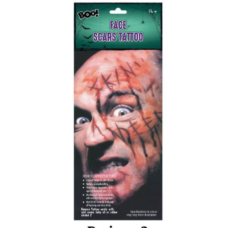 Ronis Face Scars Tattoo Sheet 2 pack