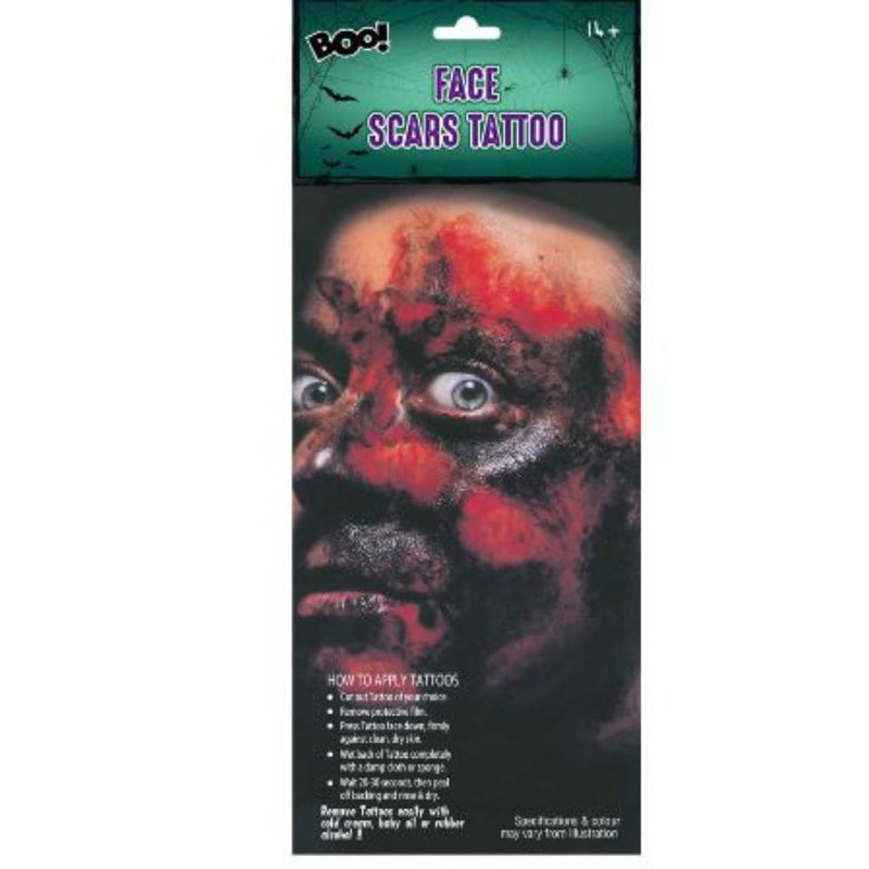 Ronis Face Scars Tattoo Sheet 2 pack
