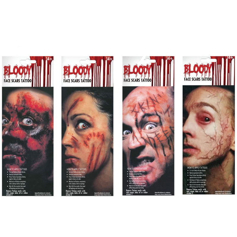 Ronis Face Scars Tattoo Sheet 2 pack