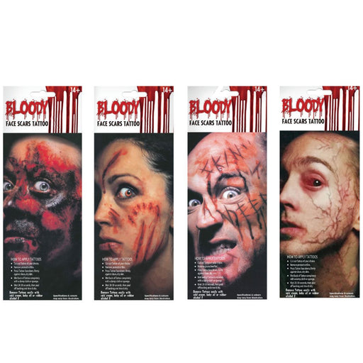 Ronis Face Scars Tattoo Sheet 2 pack