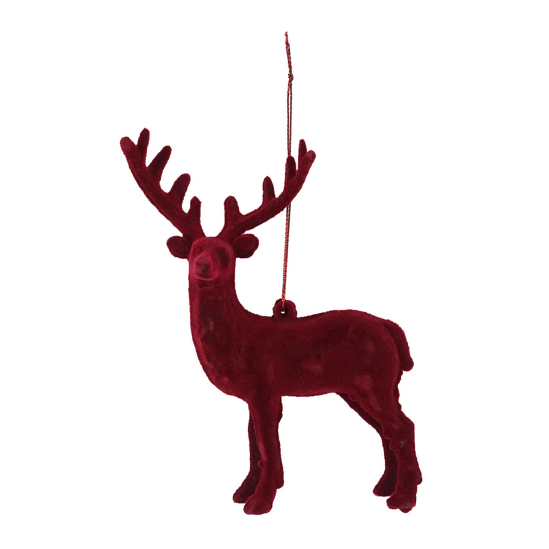 Flocked Hanging Reindeer