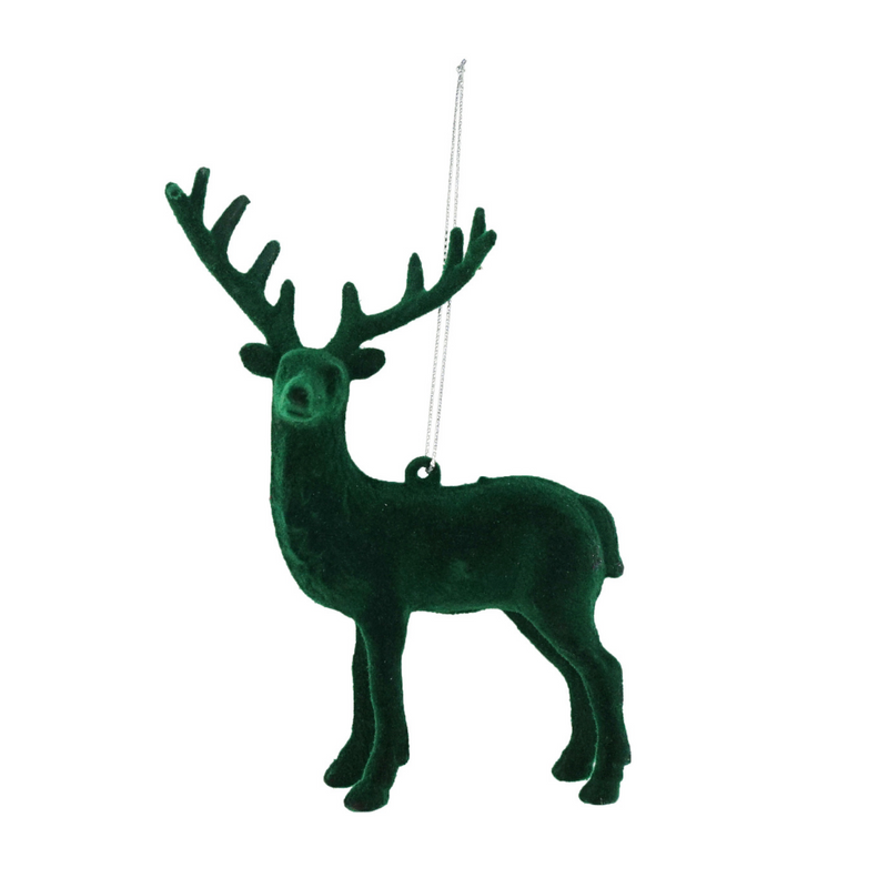 Flocked Hanging Reindeer
