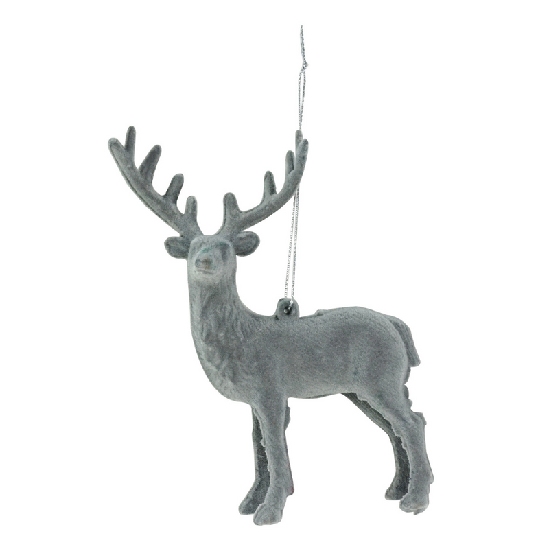 Flocked Hanging Reindeer
