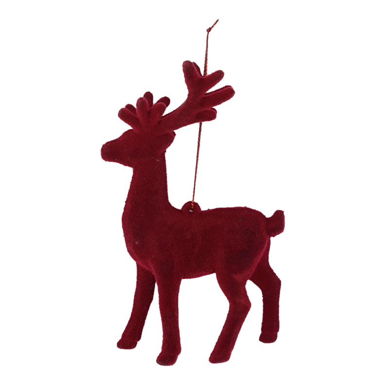 Flocked Hanging Reindeer