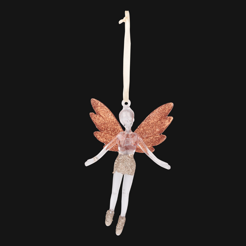 Ronis Flying Fairy Hanging Tree Decor 8x12.5cm Champagne
