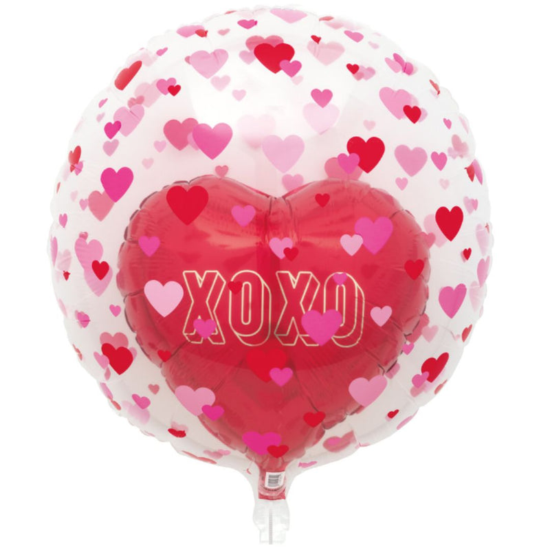 FOIL BALLOON BULK CLEAR SPHERE DOUBLE STUFFED RED