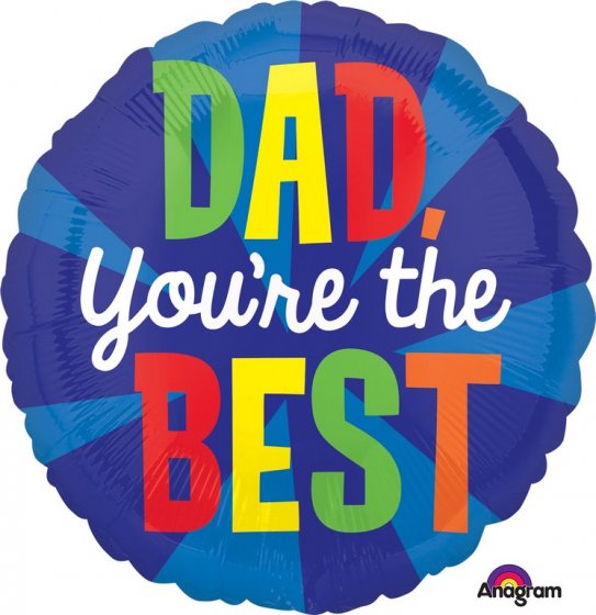 Foil Fathers Day 45cm Dad, Youre the Best Blast Inflated