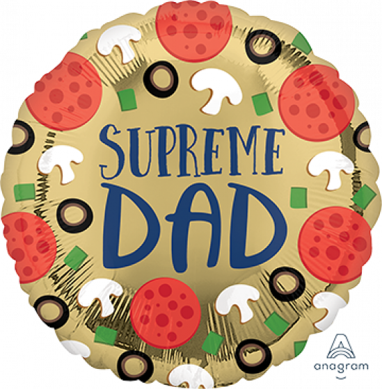 Foil Fathers Day 45cm Supreme Dad Pizza inflated