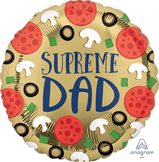 Foil Fathers Day 45cm Supreme Dad Pizza inflated