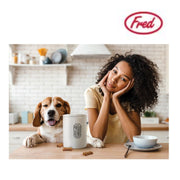 Fred Howligans Ceramic Treat Jar Aint Too Proud To Beg White