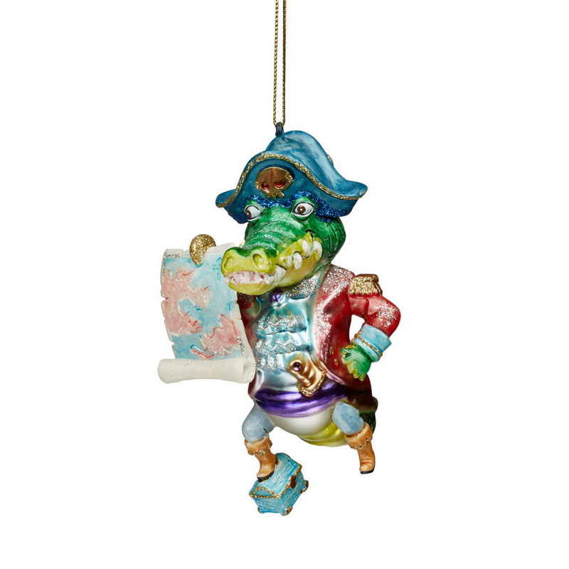 Glass Hang Pirate Crocodile 13cm