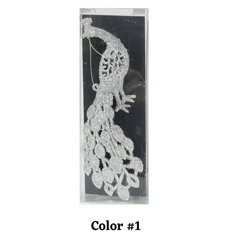 Glitter Peacock Decor 26cm