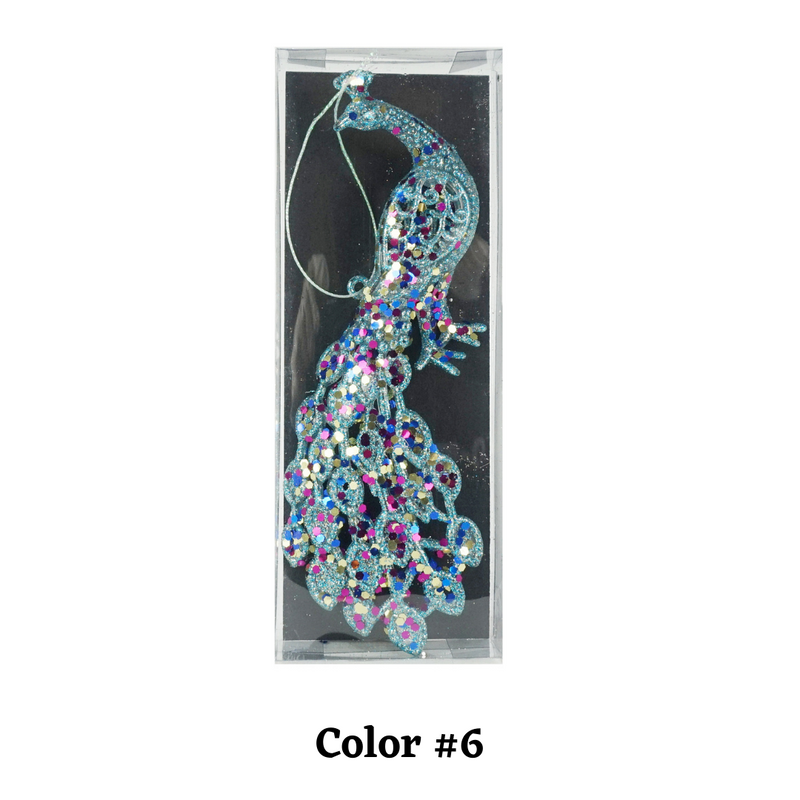 Glitter Peacock Decor 26cm