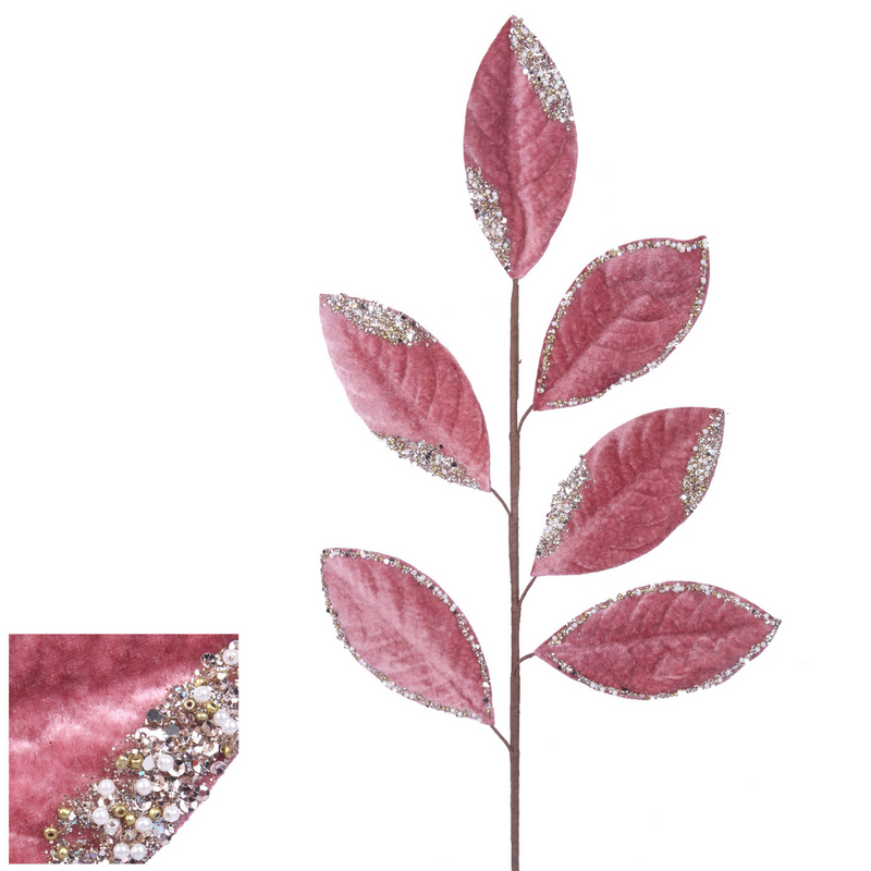 Ronis Glitter Stem 70cm Dusty Pink Rose