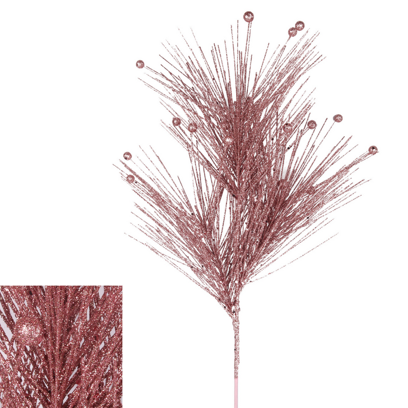 Glitter Stem Pink 65cm