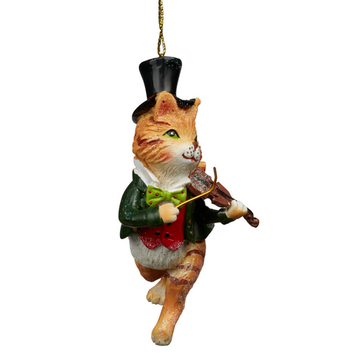 Hanging Cat and Fiddle 10cm