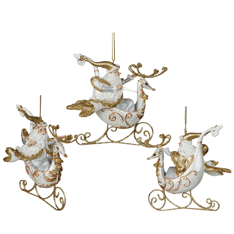 Hanging Santa on Sleigh 11cm
