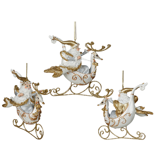 Hanging Santa on Sleigh 11cm