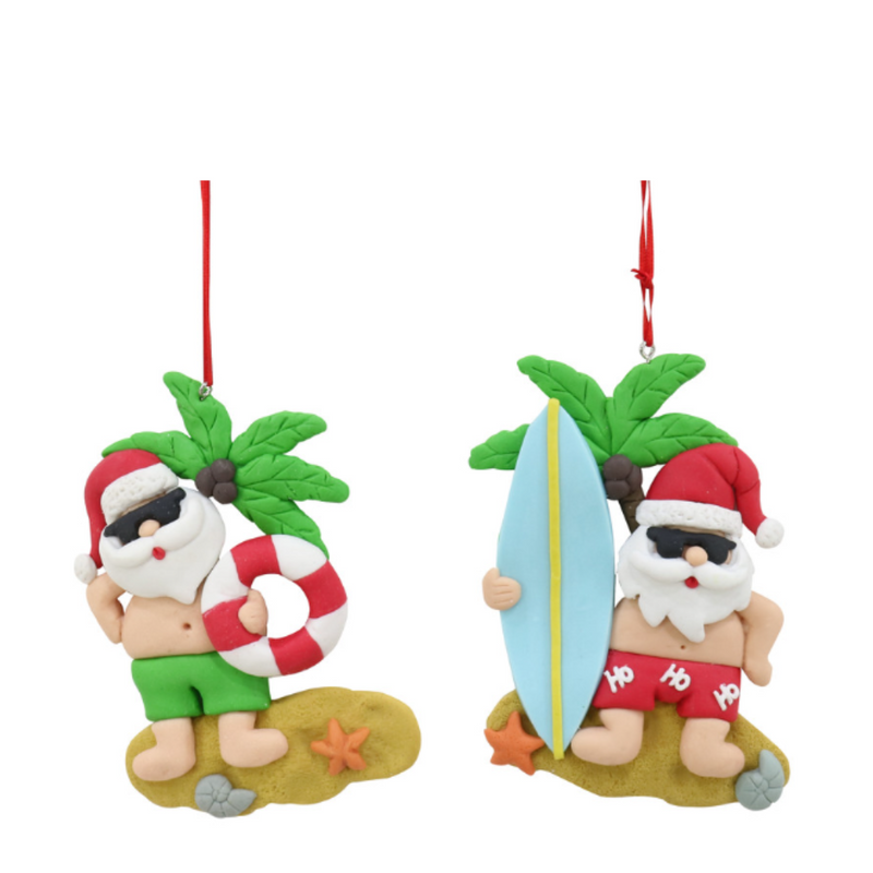 HANGING SUMMER SANTA Asst