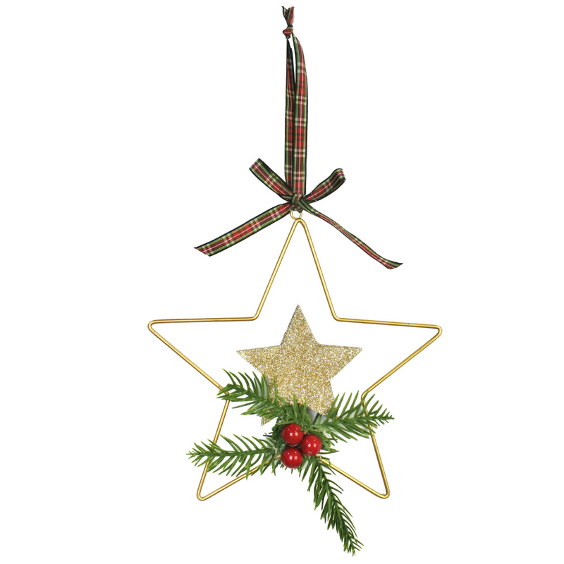 Hanging Wire Star Decor 20cm