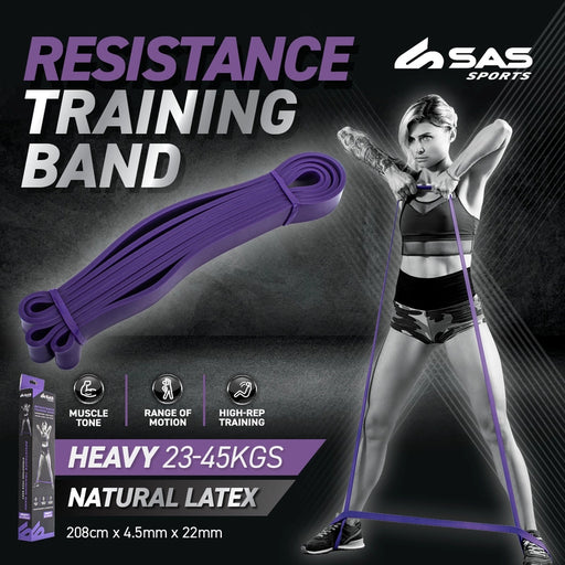 Exercise Resistance Band Heavy 2080x4.5x22mm Purple