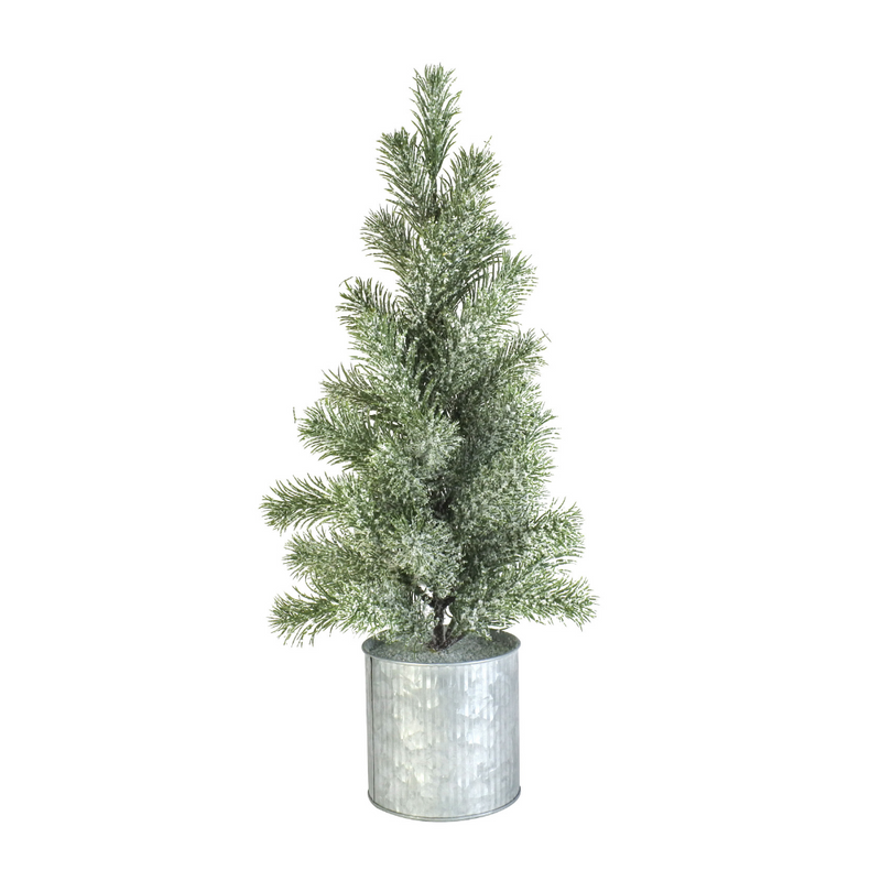 Icy Tree Decor Tin Pot 55cm
