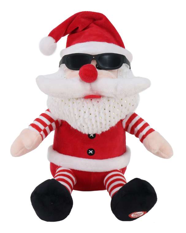 JINGLE BELLS SANTA JINGLING MOUSTACHE 27cm
