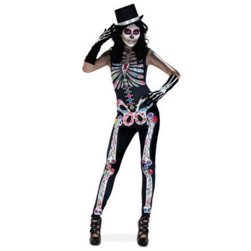 Jumpsuit Day of the Dead Ladies Costume