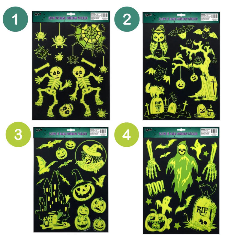 Halloween Glow in the Dark Window Stickers 30cm