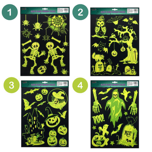 Halloween Glow in the Dark Window Stickers 30cm